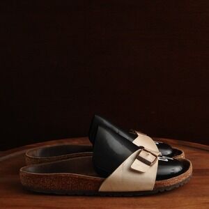 Birkenstock Madrid Sandals Womens SZ EU 38 US 7 Cream Boho Coastal Slide Shoes